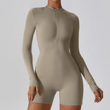 Women Gym Zipper Workout Jumpsuit